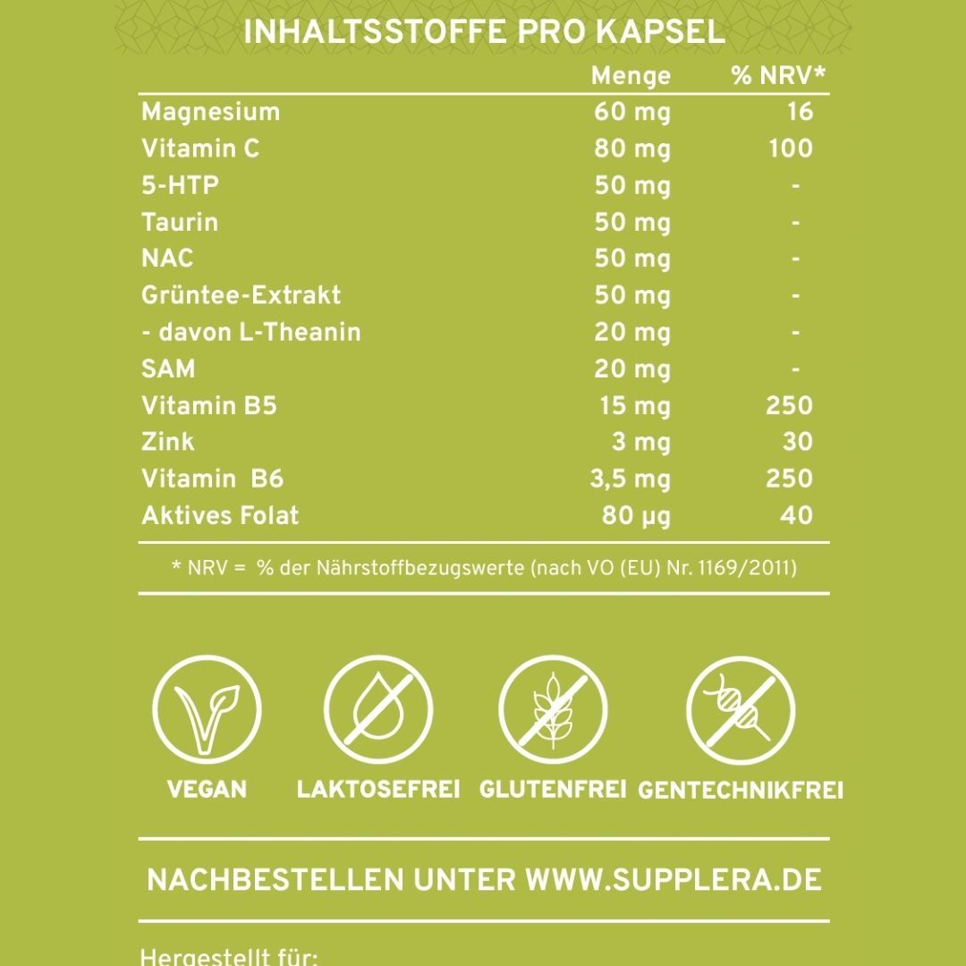 5-HTP inkl. aller Co-Faktoren Zusammensetzung - Supplera.de