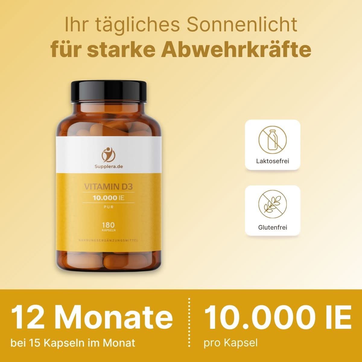 Vitamin D3 - Pur - 10.000 IE - Supplera.de