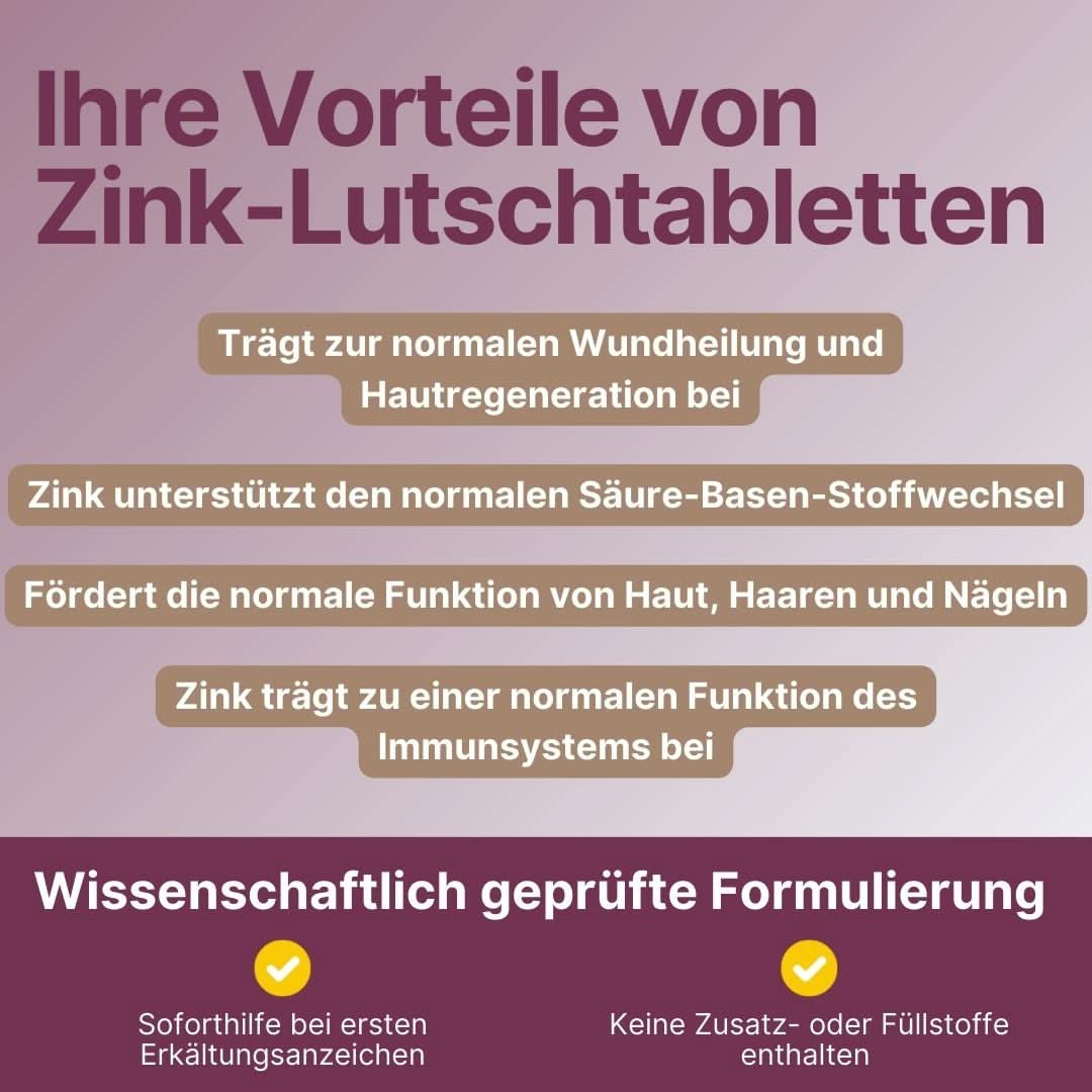 Vorteile und Wirkung von Supplera Zink Lutschtabletten Holunder - für Haut, Haare, Nägel, Stoffwechsel und Immunsystem