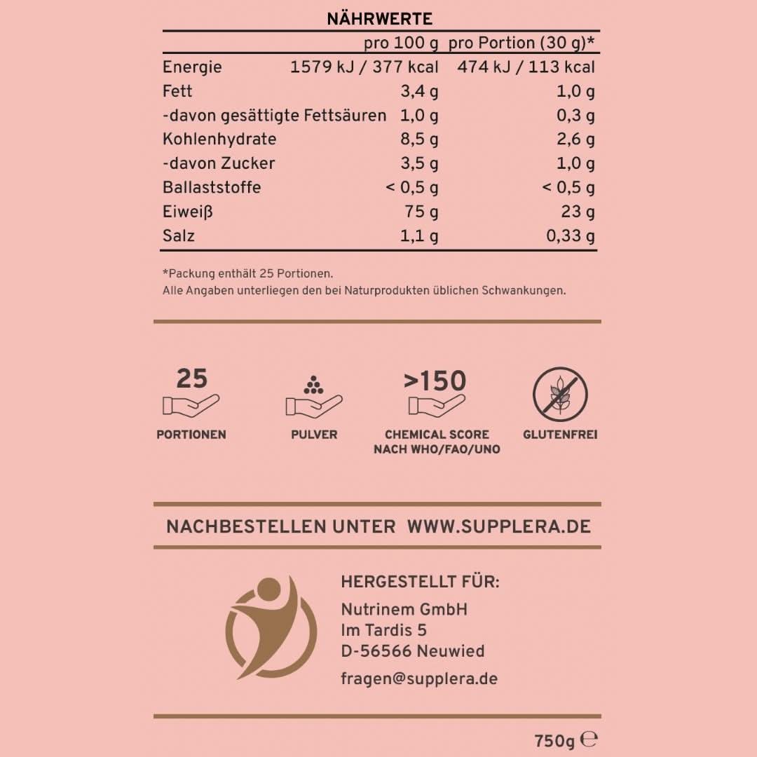 Nährwerttabelle von Supplera Multi-Protein Pulver Erdbeere