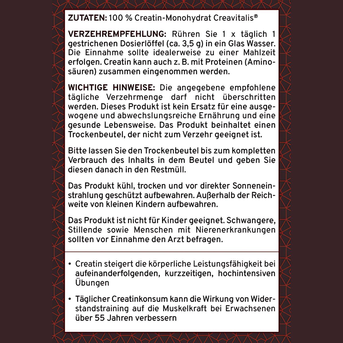 Creatin Pulver - Supplera.de