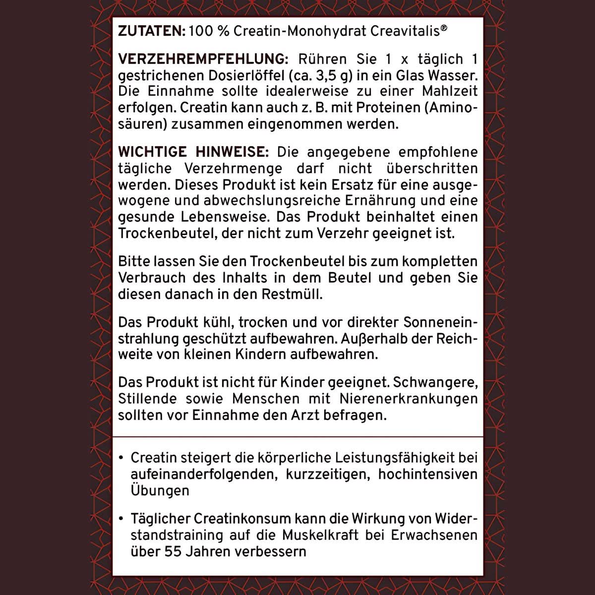 Creatin Pulver - Supplera.de