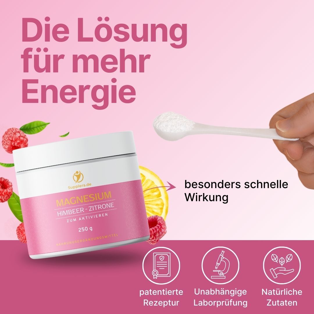 Ionisches Magnesium **Himbeer-Zitrone** 250g Dose - Supplera.de