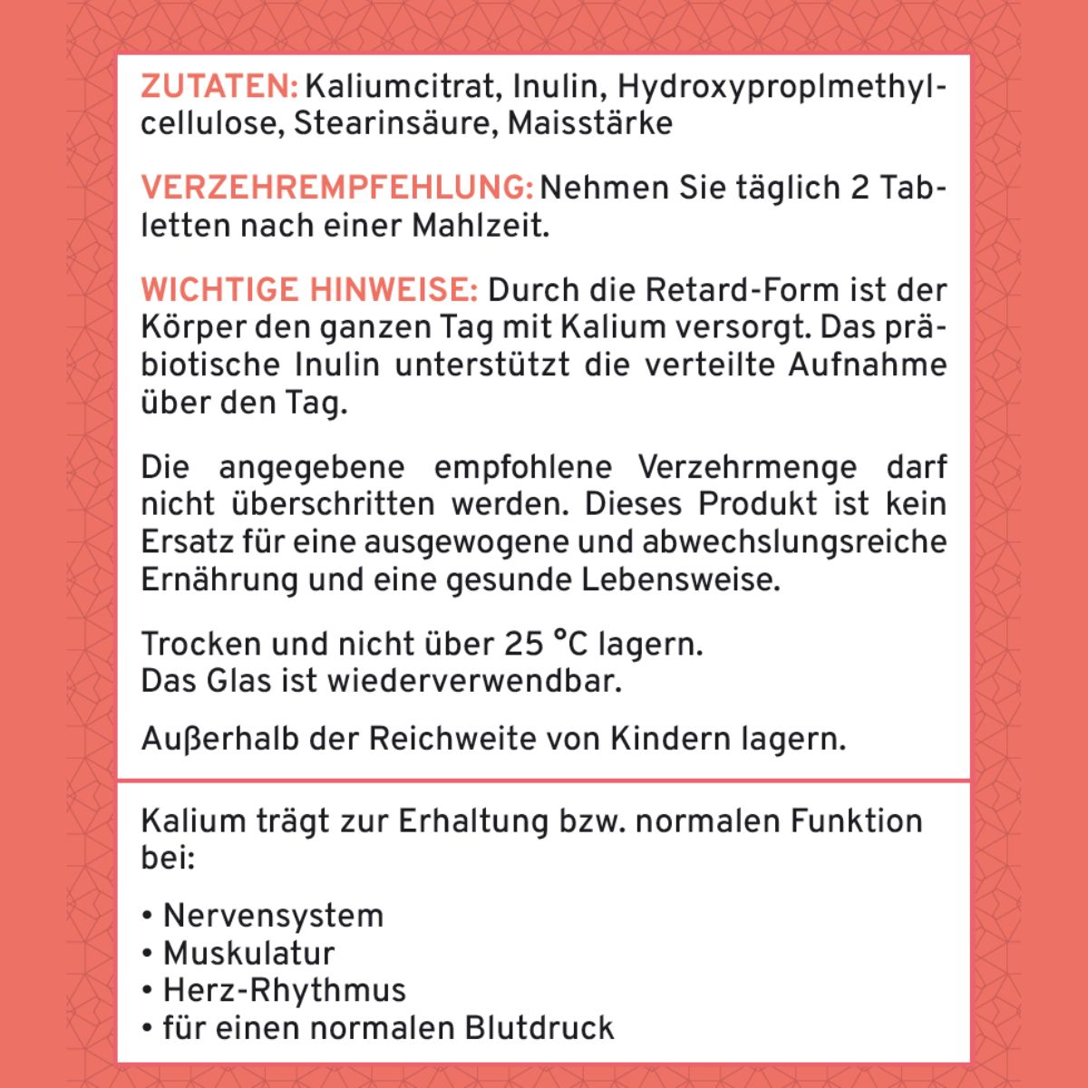 Kalium Retard Tabletten - Supplera.de