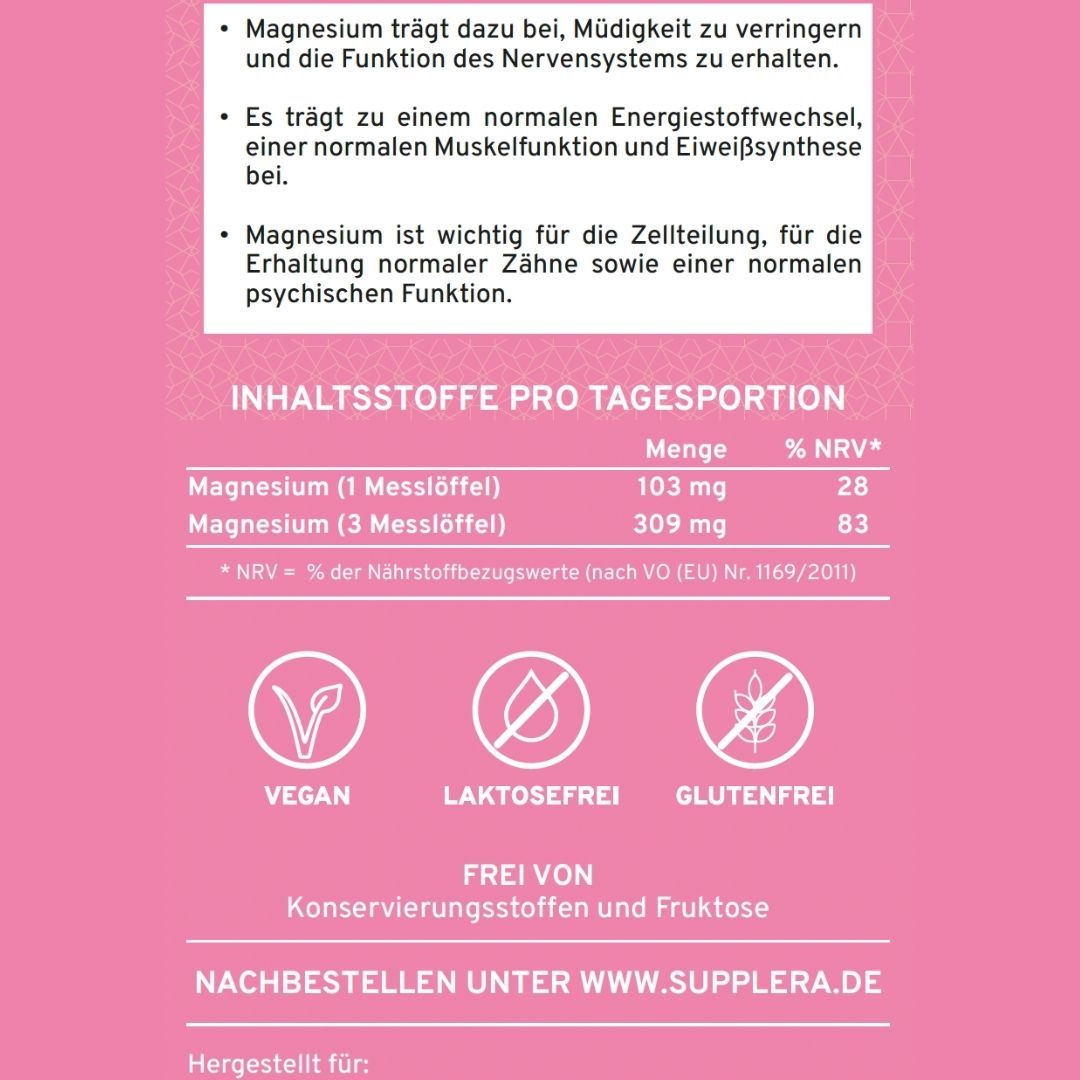 Ionisches Magnesium **Himbeer-Zitrone** 250g Dose - Supplera.de