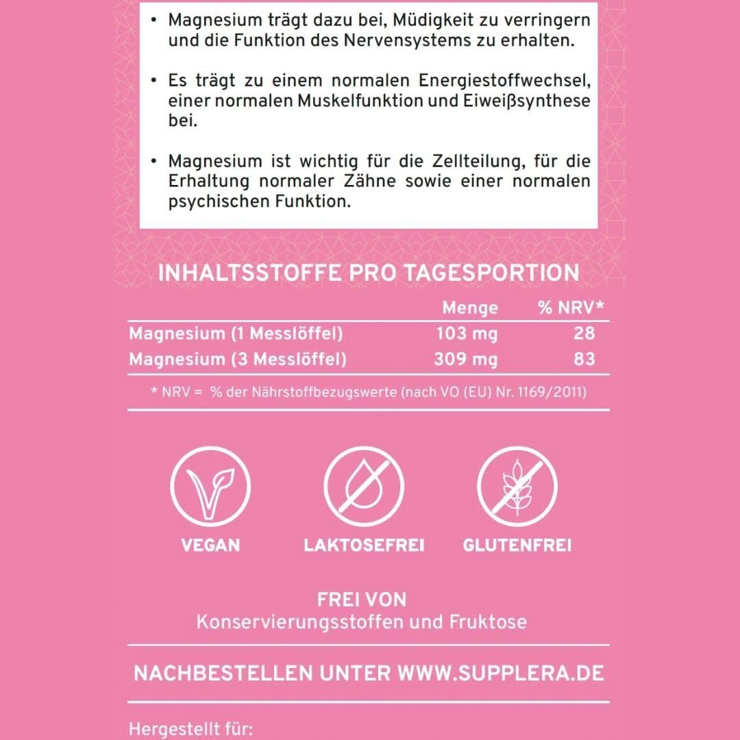 Ionisches Magnesium **Himbeer-Zitrone** 250g Dose - Supplera.de