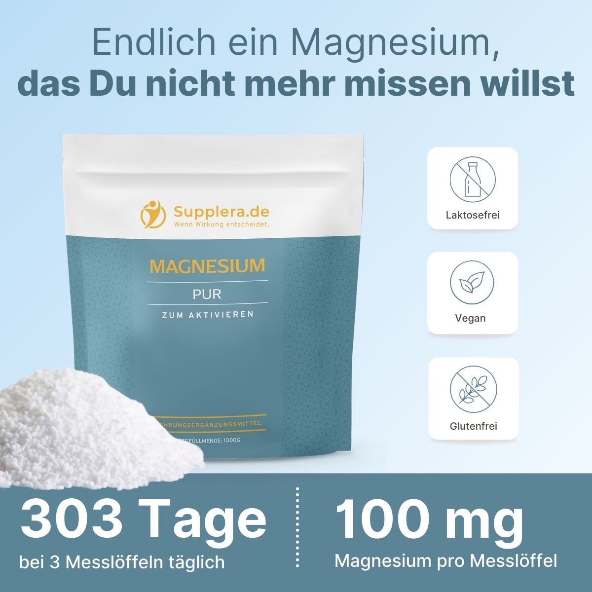 Magnesium 1 kg Beutel - Supplera.de