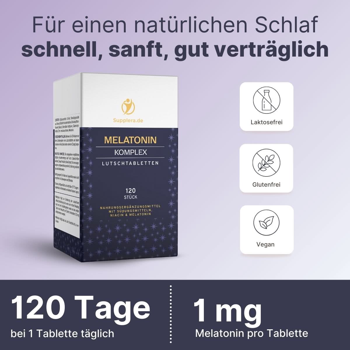 Der Gute-Nacht-Komplex Melatonin von Supplera als Lutschtabletten – für einen natürlichen Schlaf