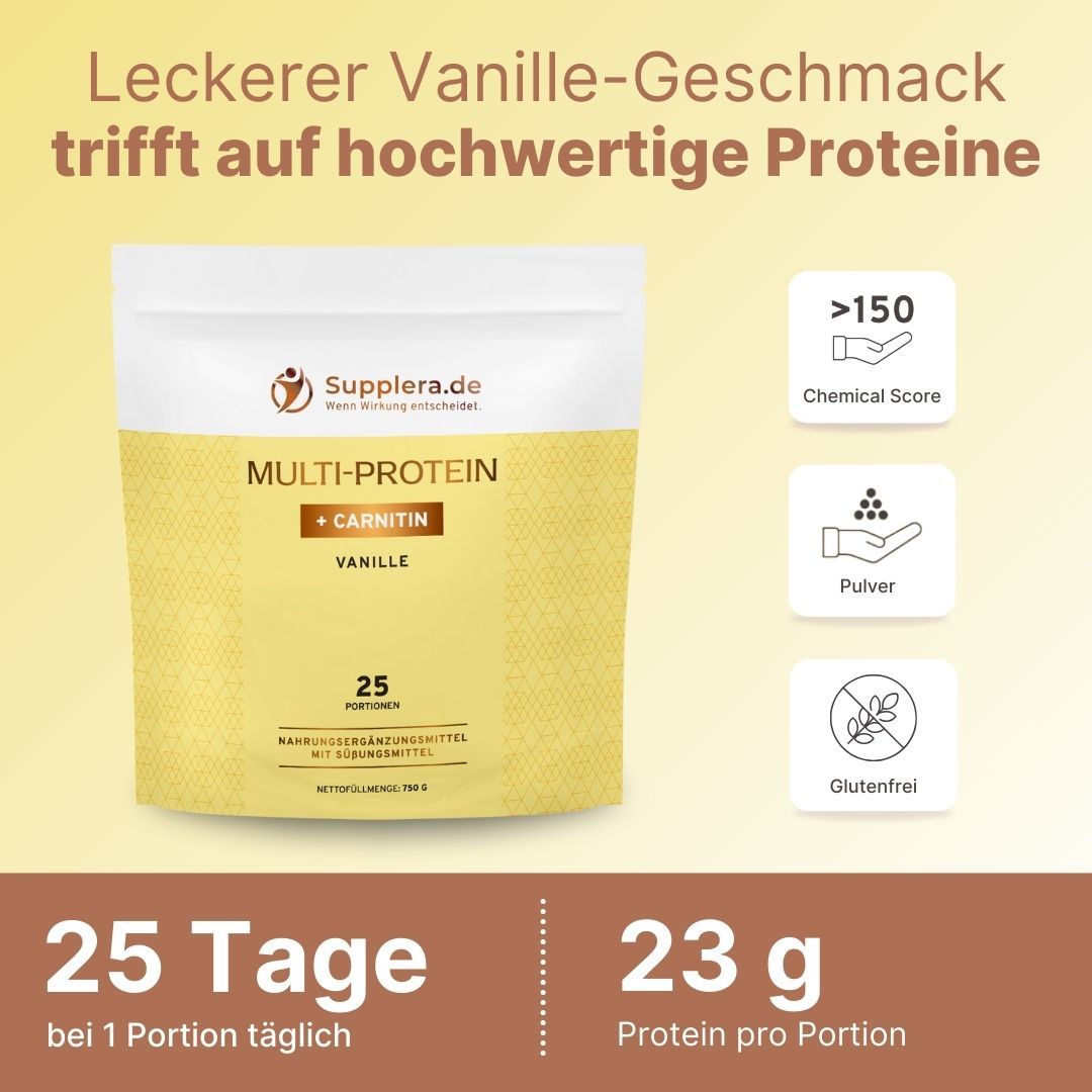 Multi Protein m. Vanille-Geschmack 750g Beutel - Supplera.de