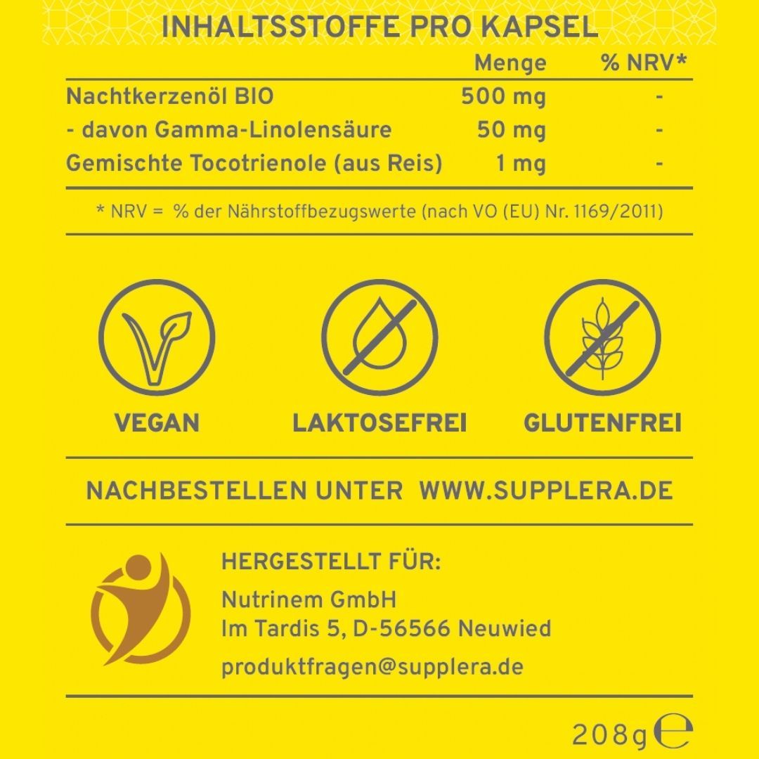 Bio-Nachtkerzenöl Kapseln - Supplera.de