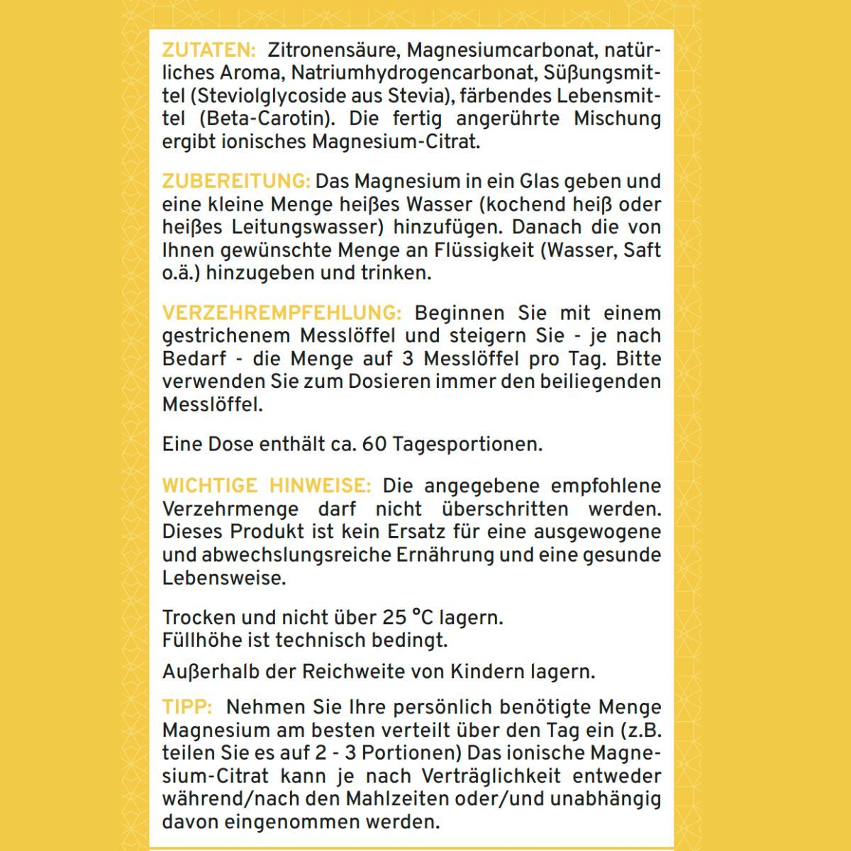 Ionisches Magnesium **Orange** 250g Dose - Supplera.de