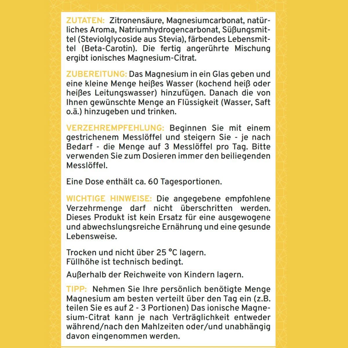 Ionisches Magnesium **Orange** 250g Dose - Supplera.de