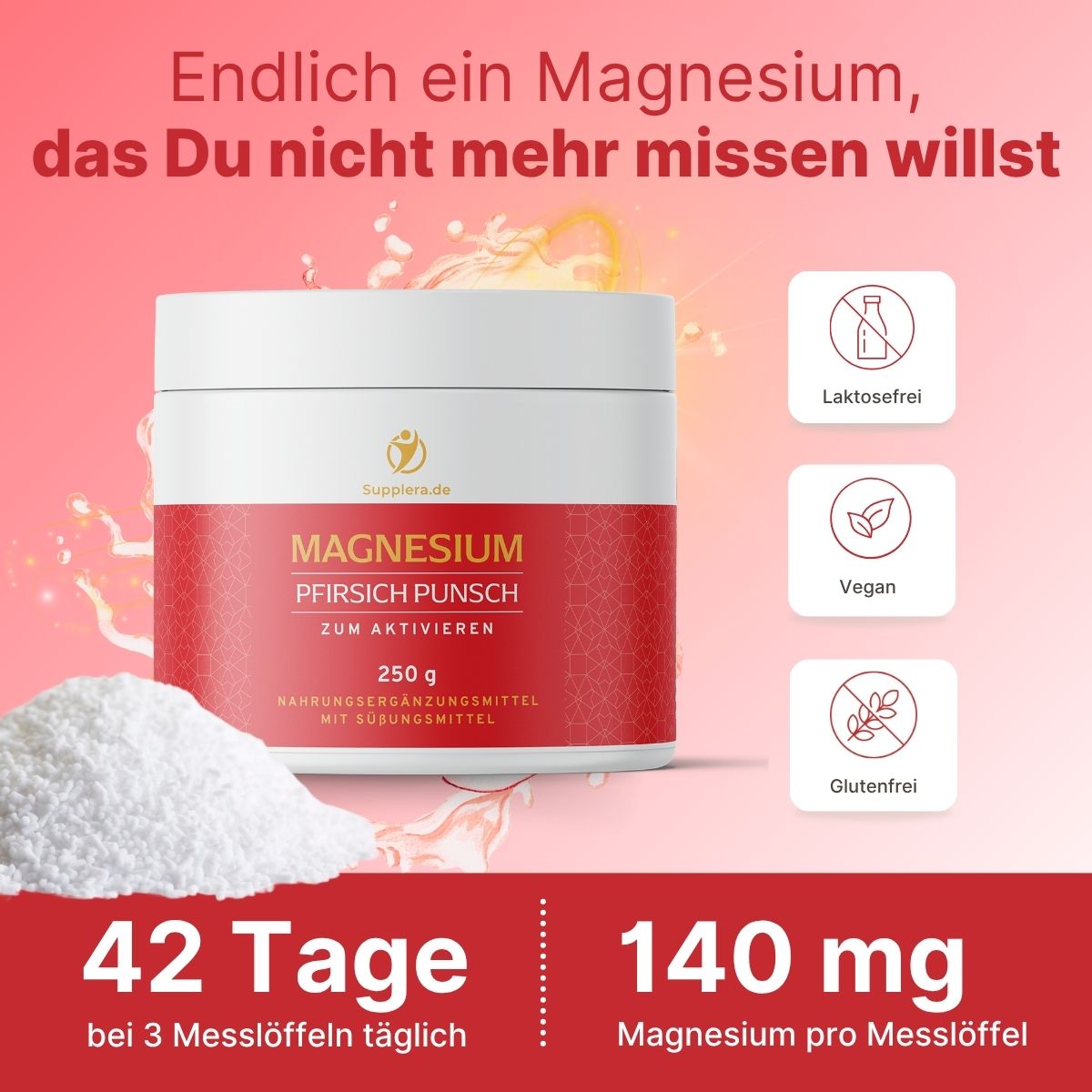 Ionisches Magnesium Pfirsich Punsch - Supplera.de