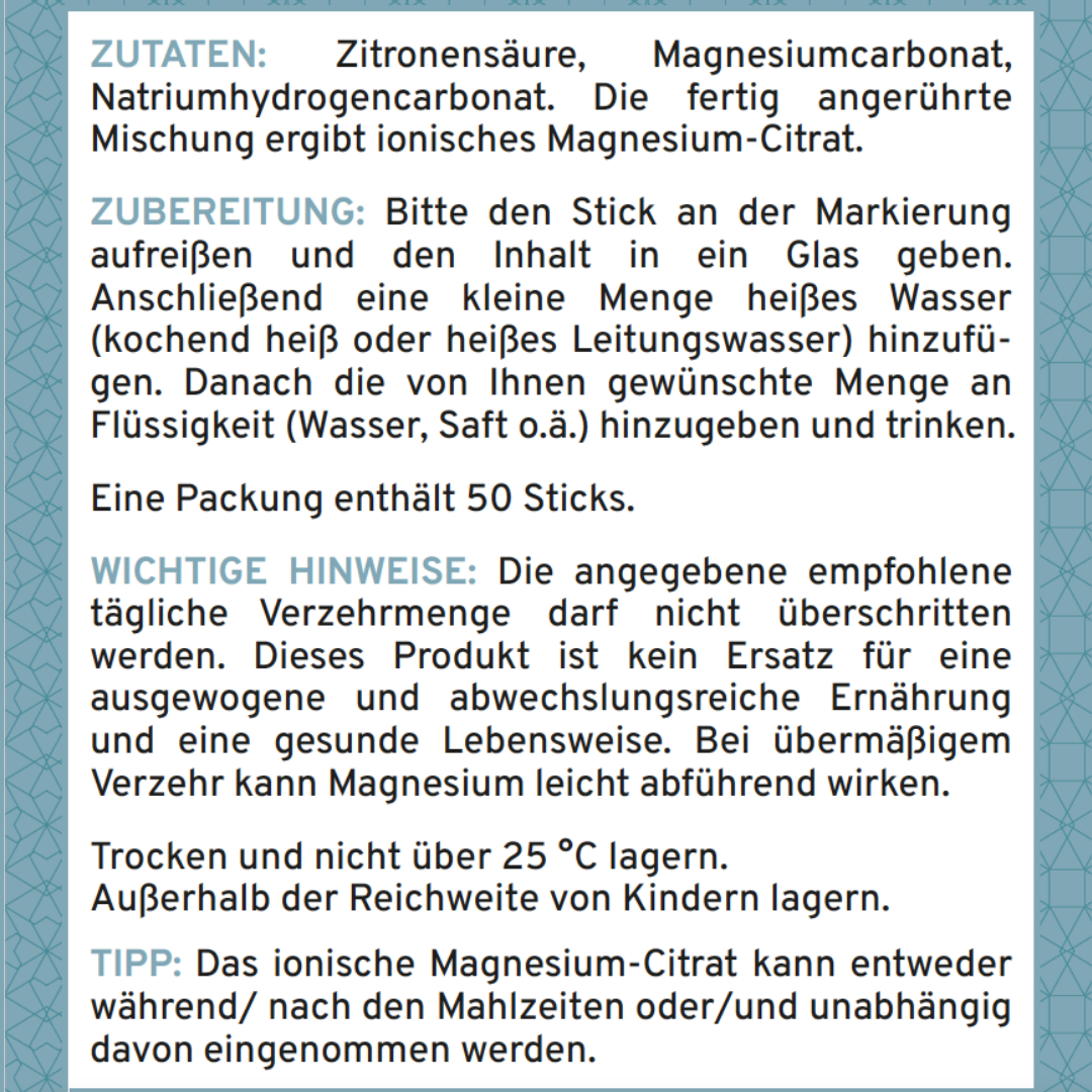 Ionisches Magnesium in Einzel-Sticks - Supplera.de