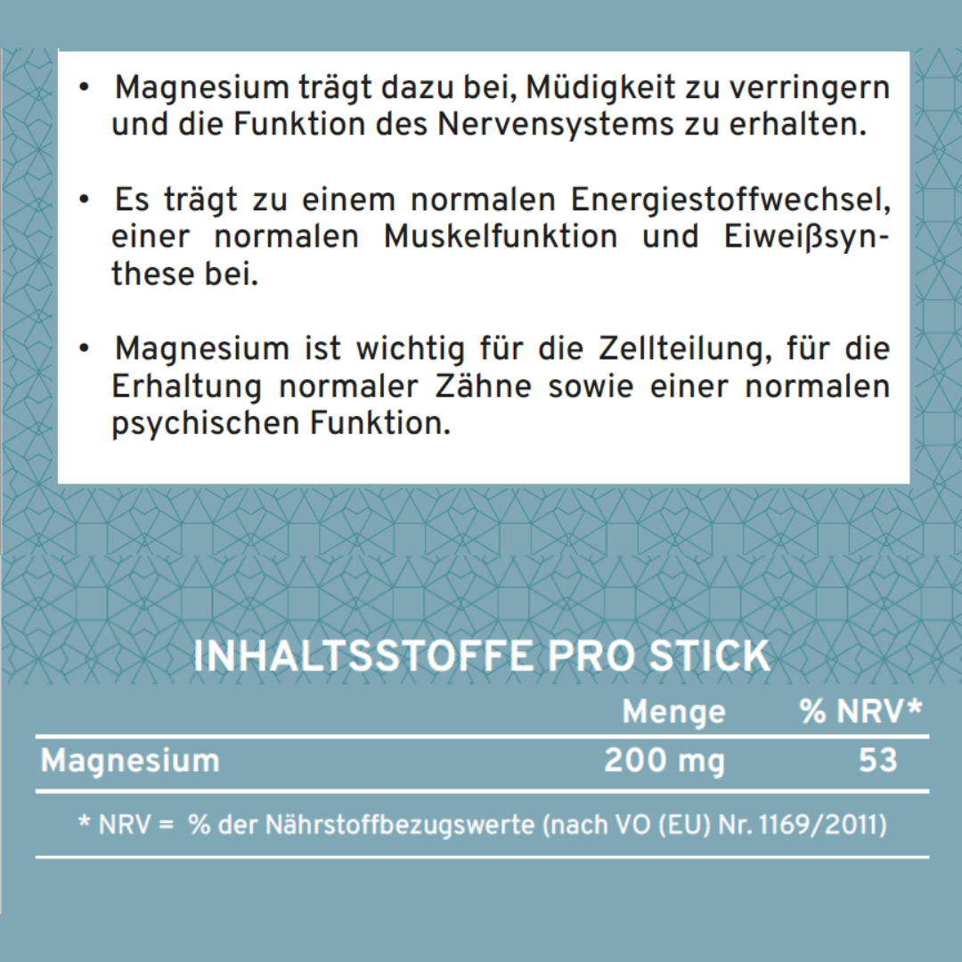 Inhaltsstoffe und Informationen zur Wirkung von Supplera Magnesium Sticks – Einzelportionen praktisch für unterwegs