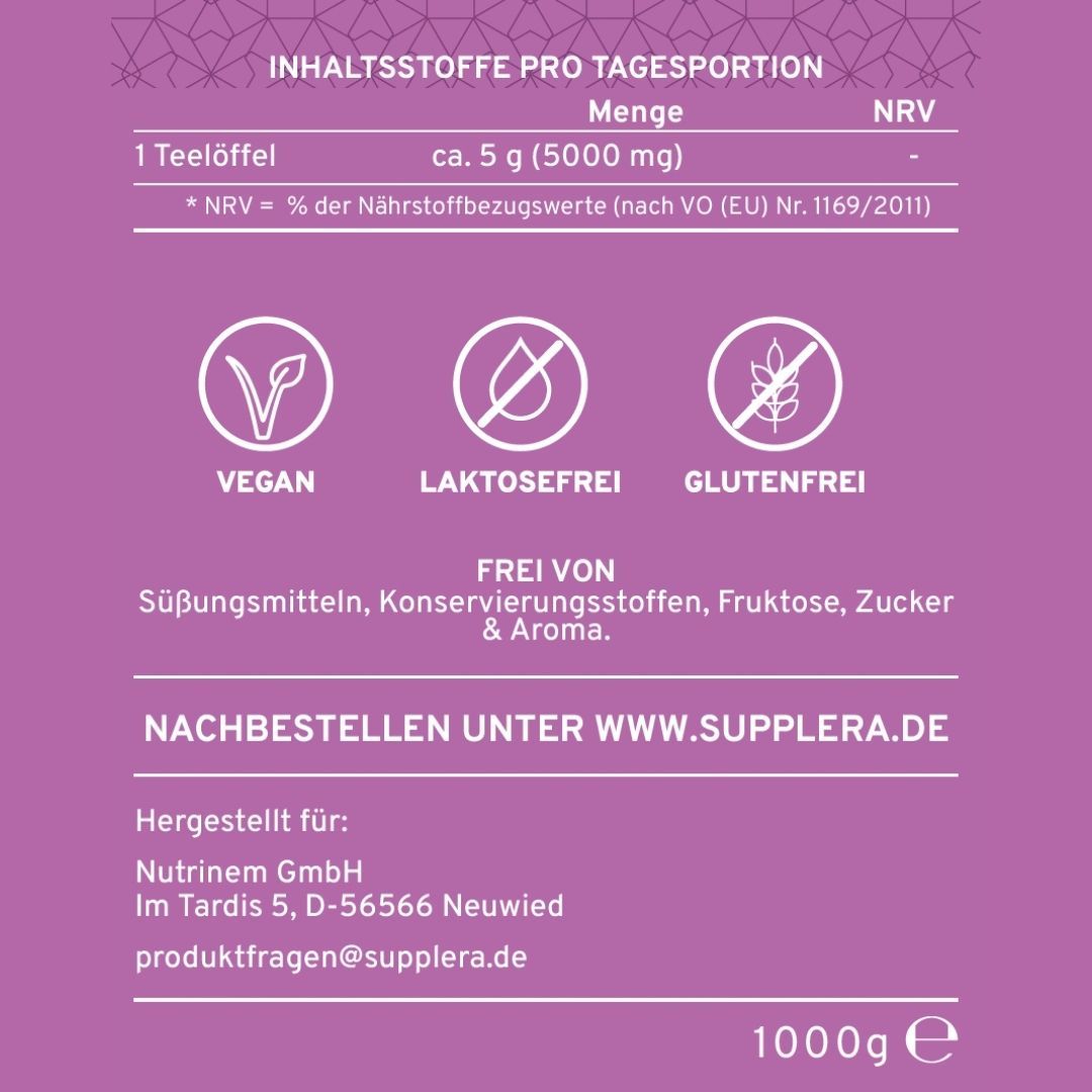 Glycin 1 kg-Beutel Vorratspack - Supplera.de