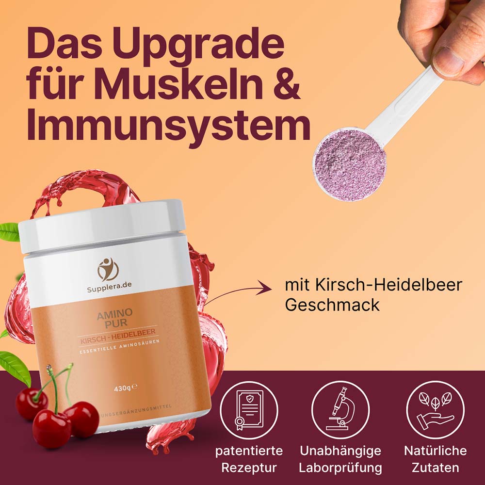 AminoPur Kirsch-Heidelbeer Supplera für Muskeln