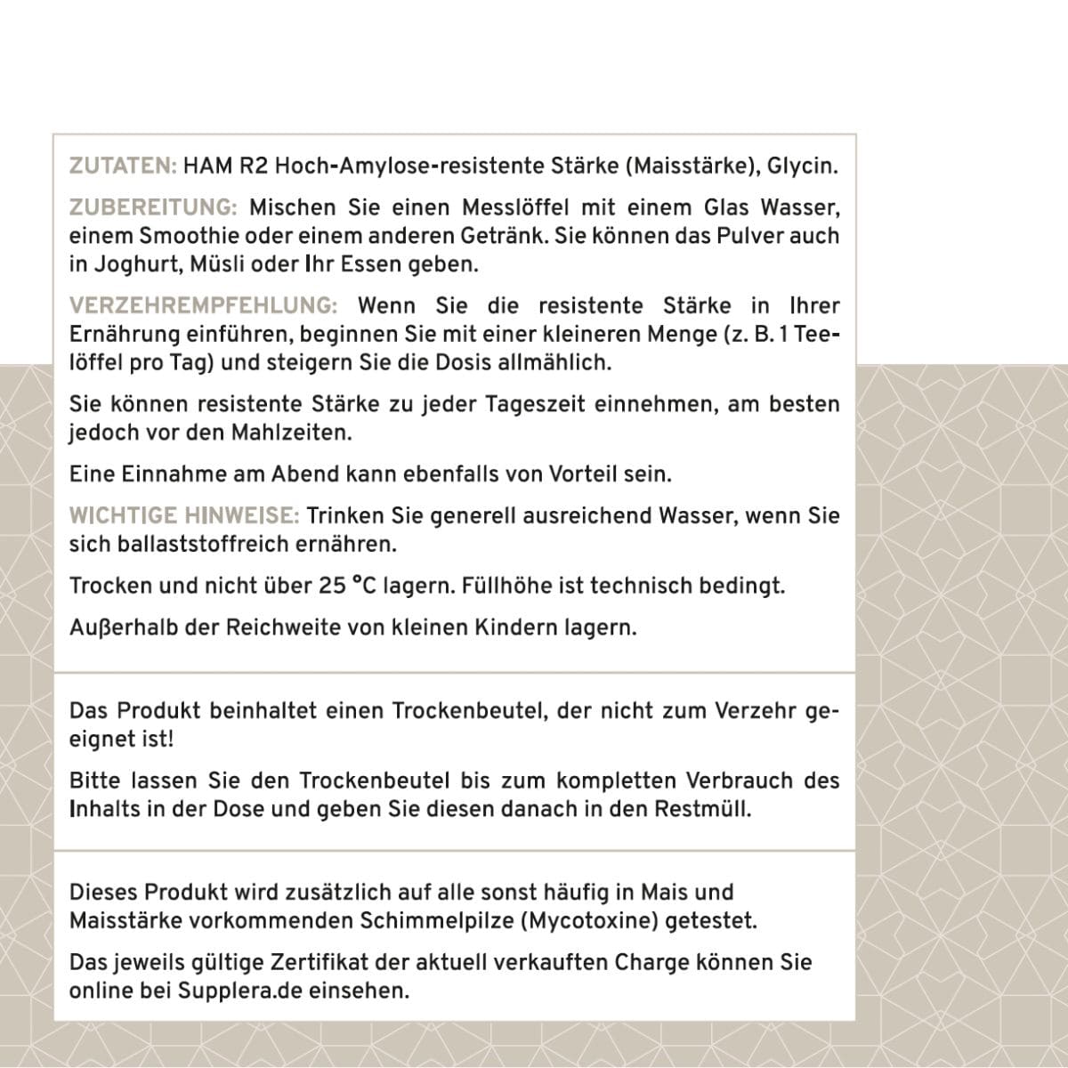 DARMWOHL Resistente Stärke HAM  TYP 2 - Supplera.de