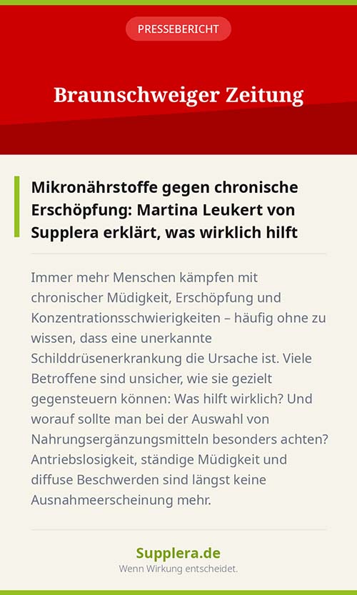 Supplera Pressebericht Mikronährstoffe