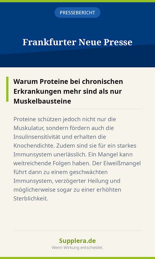 Supplera Pressebericht Muskelbausteine