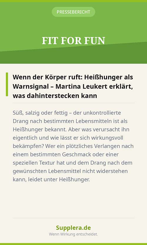 Supplera Pressebericht Heiißhunger