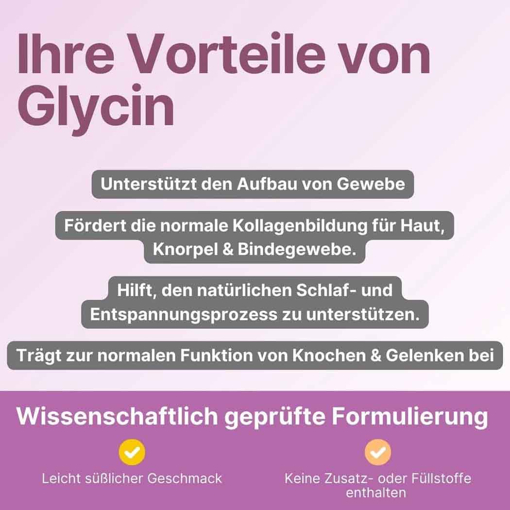 Supplera Glycin 1 kg Dose – süß schmeckende Aminosäure als Alternative zu Zucker