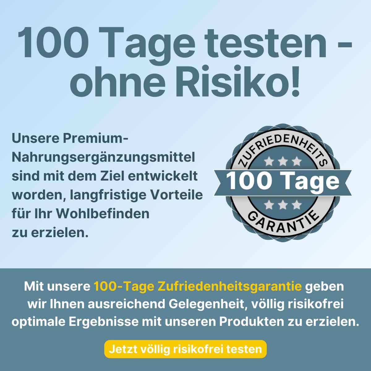 Supplera Magnesium ohne Risiko testen - 100-Tage Zufriedenheitsgarantie
