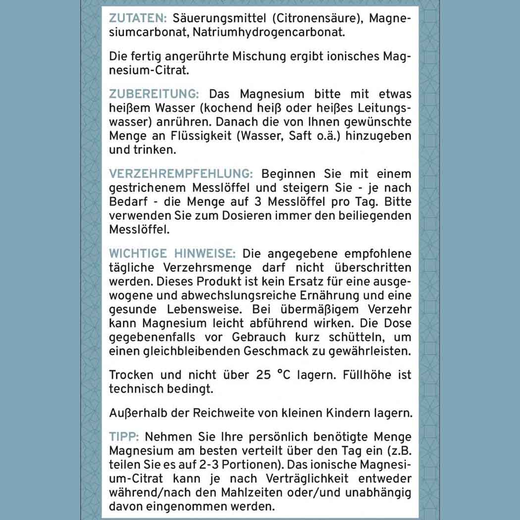 Supplera Magnesium 1 kg Vorratsdose – Zutaten, Zubereitung und Verzehrempfehlung im Überblick