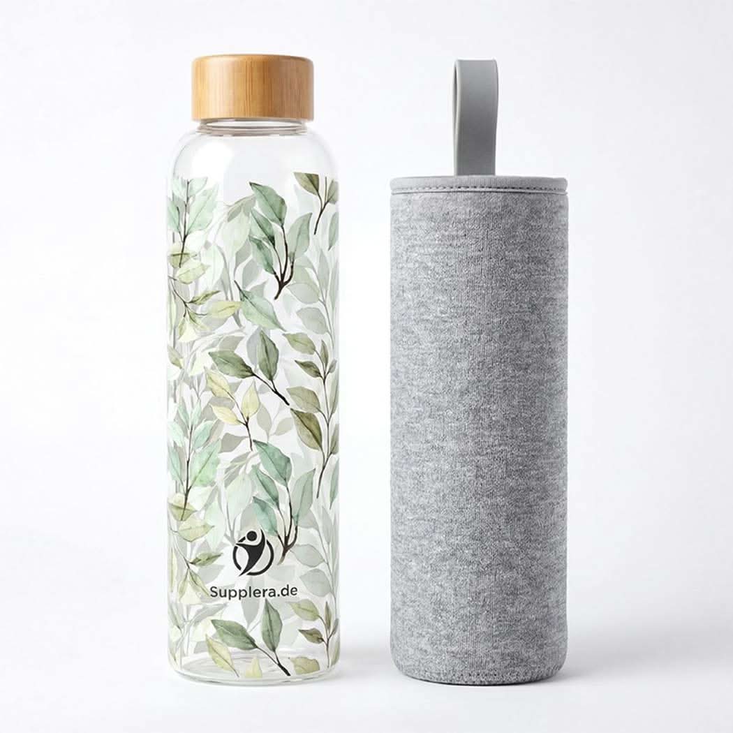 Supplera Trinkflasche aus Glas 1 Liter-aus Borosilikatglas