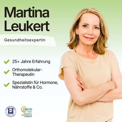 Martina Leukert – 25+ Jahre Erfahrung als Gesundheitsexpertin, Otrhomolekular-Therapeutin, Spezialistin für Hormone, Nährstoffe und Co.