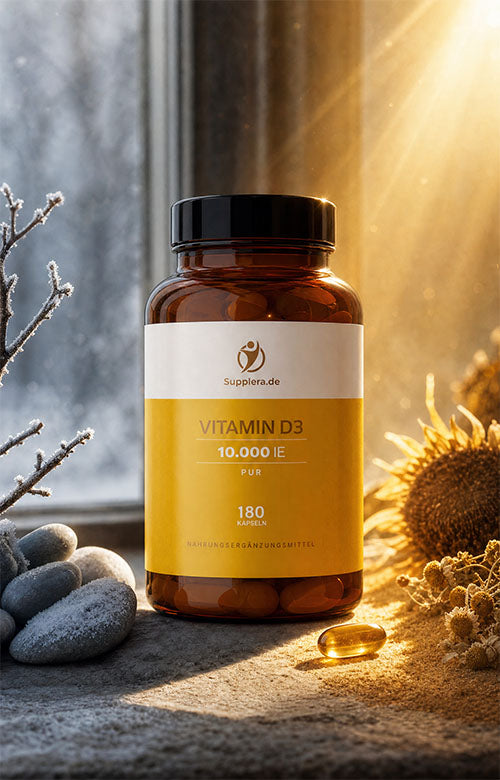 Supplera Vitamin D3 Produkt kreative Produktfotografie – Vitamin D3 Supplement